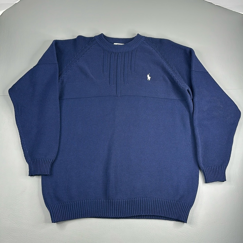 Polo Jean Co. Ralph Lauren Crew Neck Sweater Navy Blue Long Sleeve